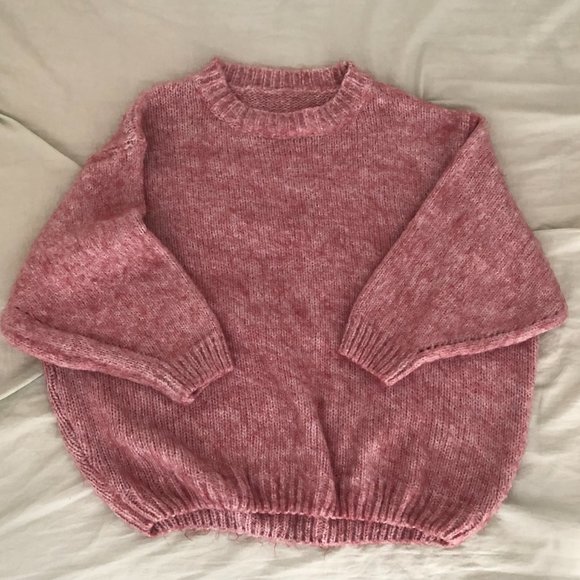 Round Wool Knit (Pink) - Latest Korean Fashion - Picture 5 of 6